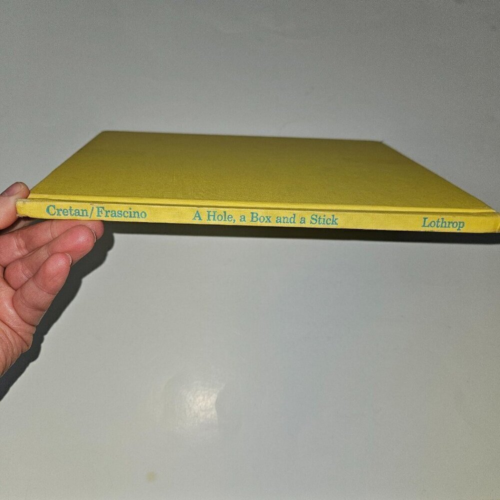 VTG A Hole A Box And A Stick Hardcover Book Gladys Cretan 1972 Ex-Lib AS IS READ